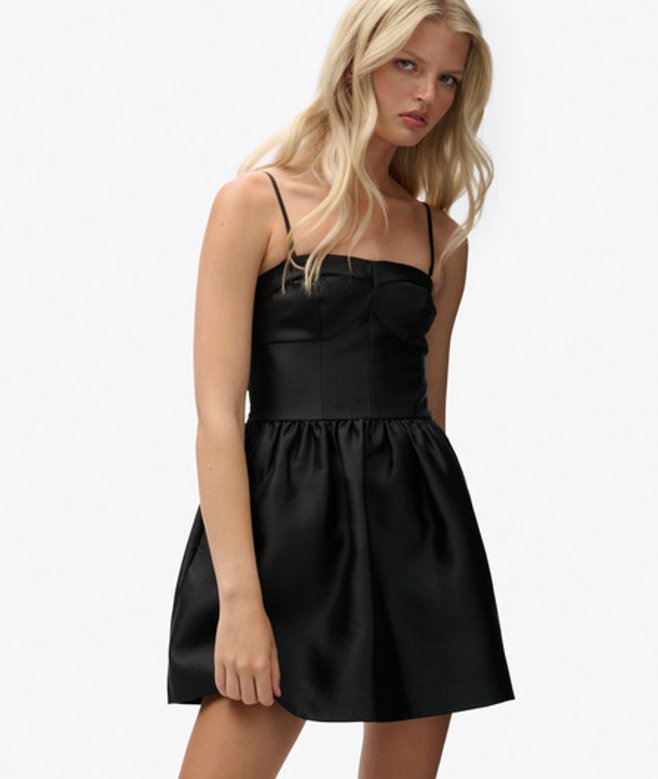 Superdry Damen Korsett-cami-minikleid Black - Größe: 44