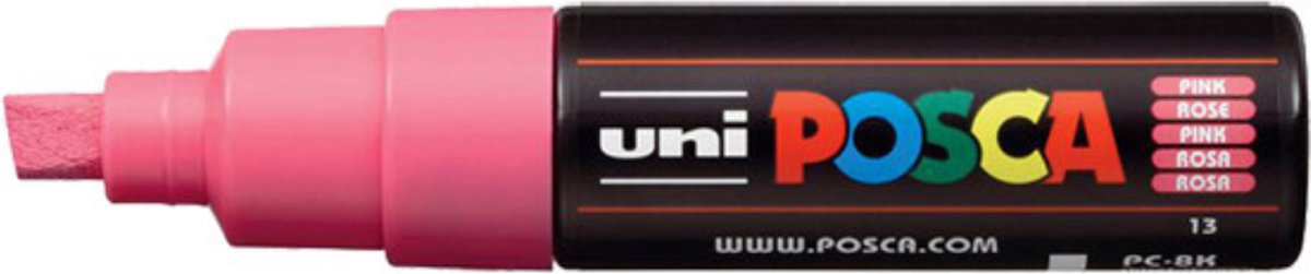 6 x Uni-Ball Fasermaler Uni Posca PC-8K 8mm rosa