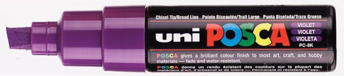 6 x Uni-Ball Fasermaler Uni Posca PC-8K 8mm violett