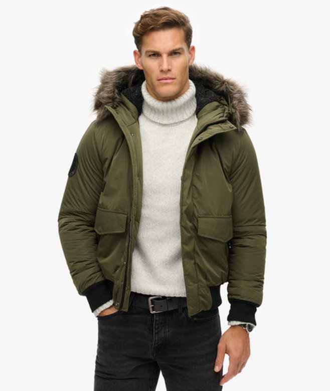 Superdry Herren Everest Bomberjacke Kaki - Größe: Xxl