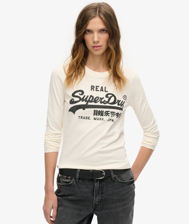 Superdry Damen Roadside Trade T-shirt in Lockerer Passform Blue - Größe: 44