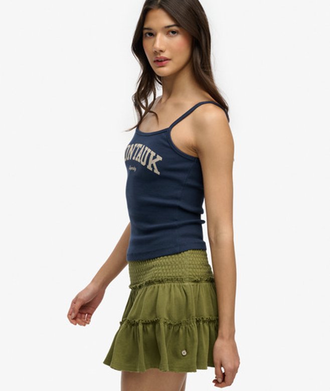 Superdry Damen Gestufter Jersey-minirock Khaki - Größe: 38