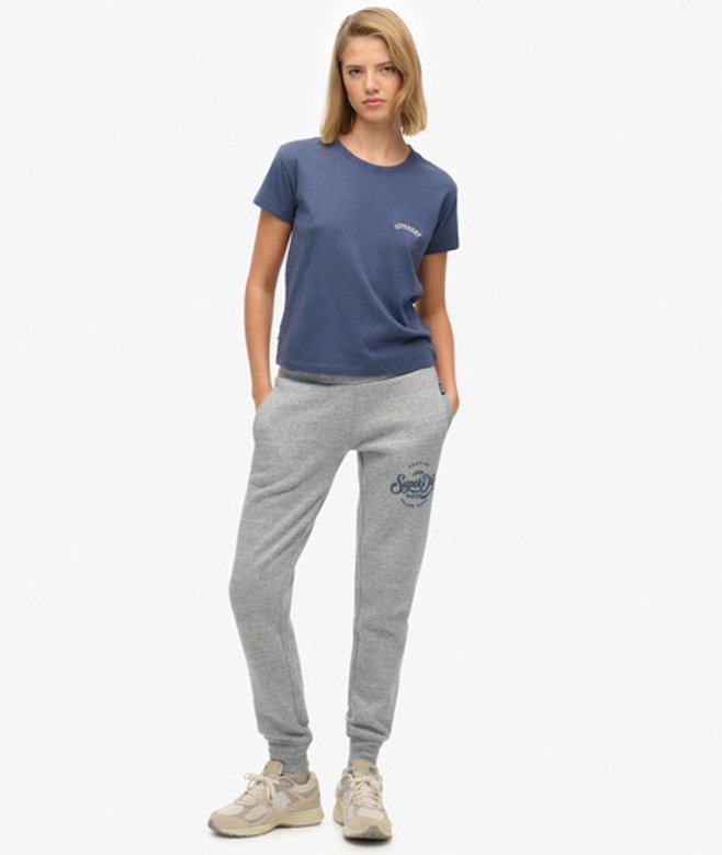 Superdry Damen Premium Script Entry Jogginghose Grey - Größe: 42