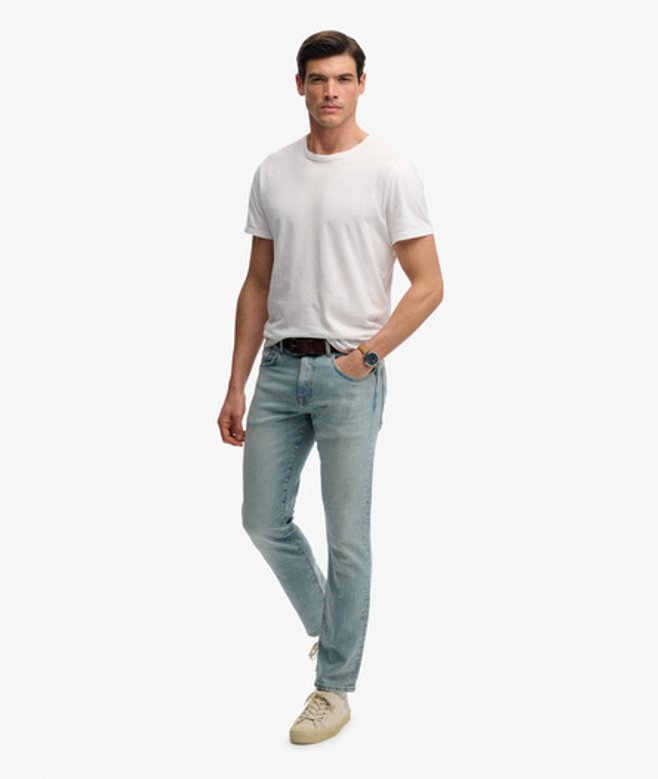 Superdry Herren Organic Cotton Vintage Slim Straight Jeans Light Blue - Größe: 32/32