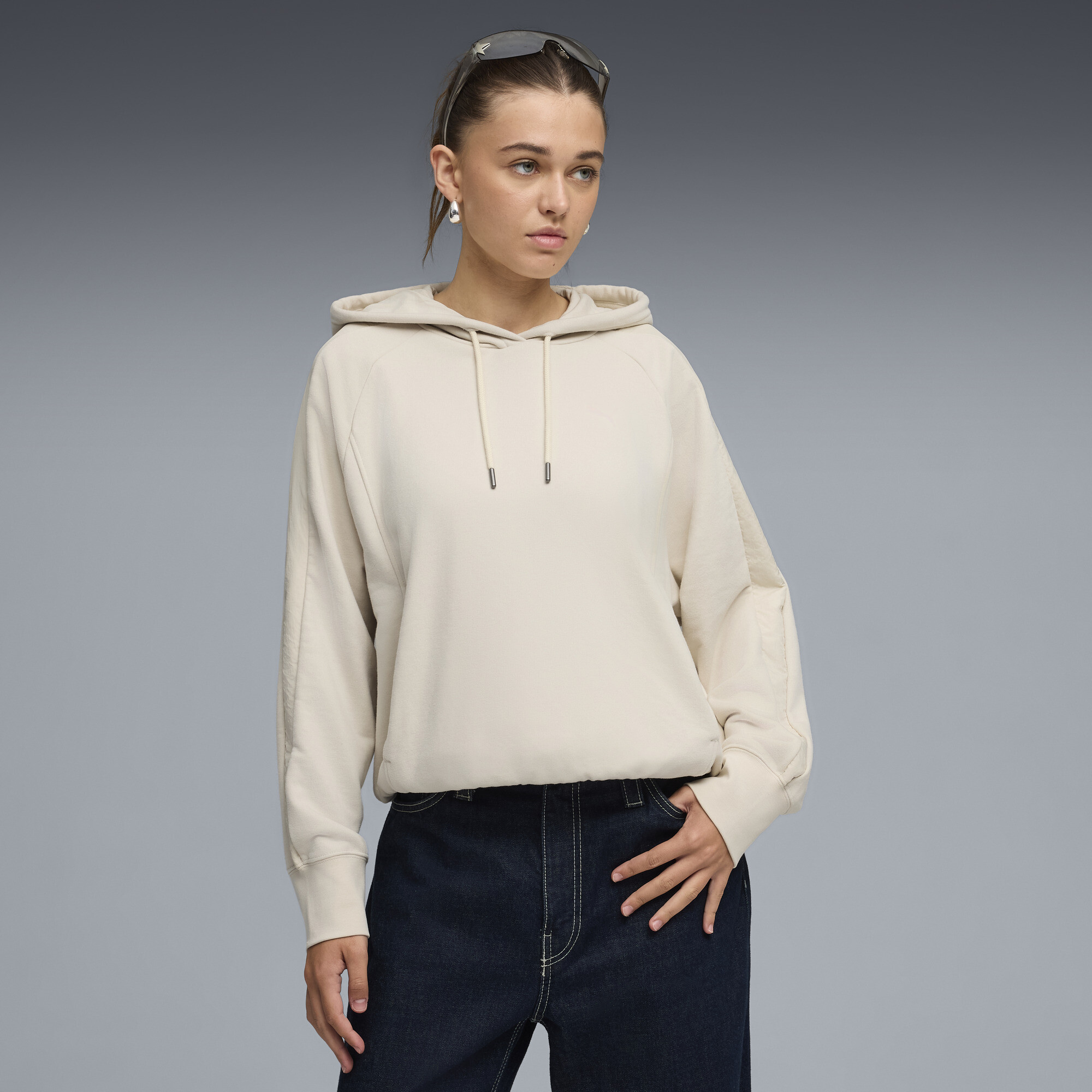 PUMA HER Oversized Hoodie Damen, Kleidung, Weiß, M