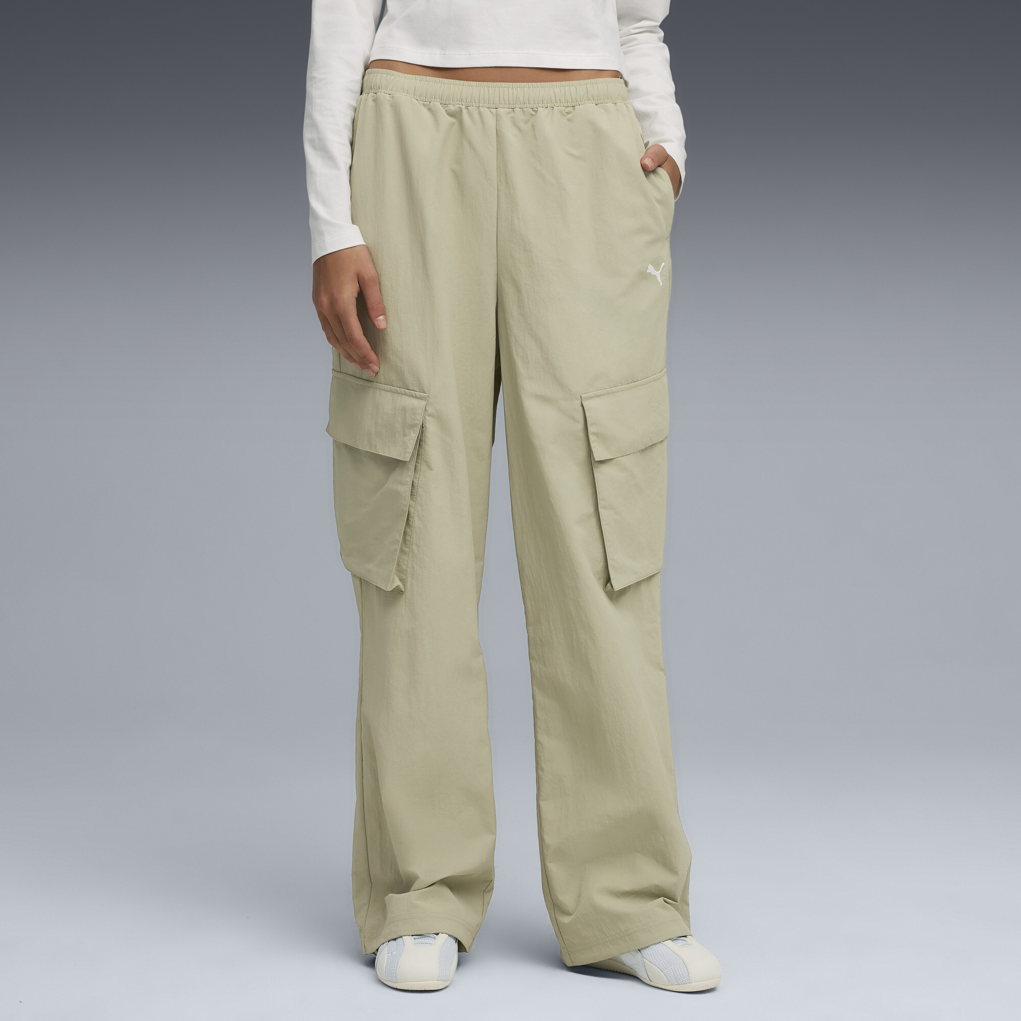 PUMA WARDROBE ESS Cargohose in Relaxed Fit Damen, Kleidung, Grün, 3XL