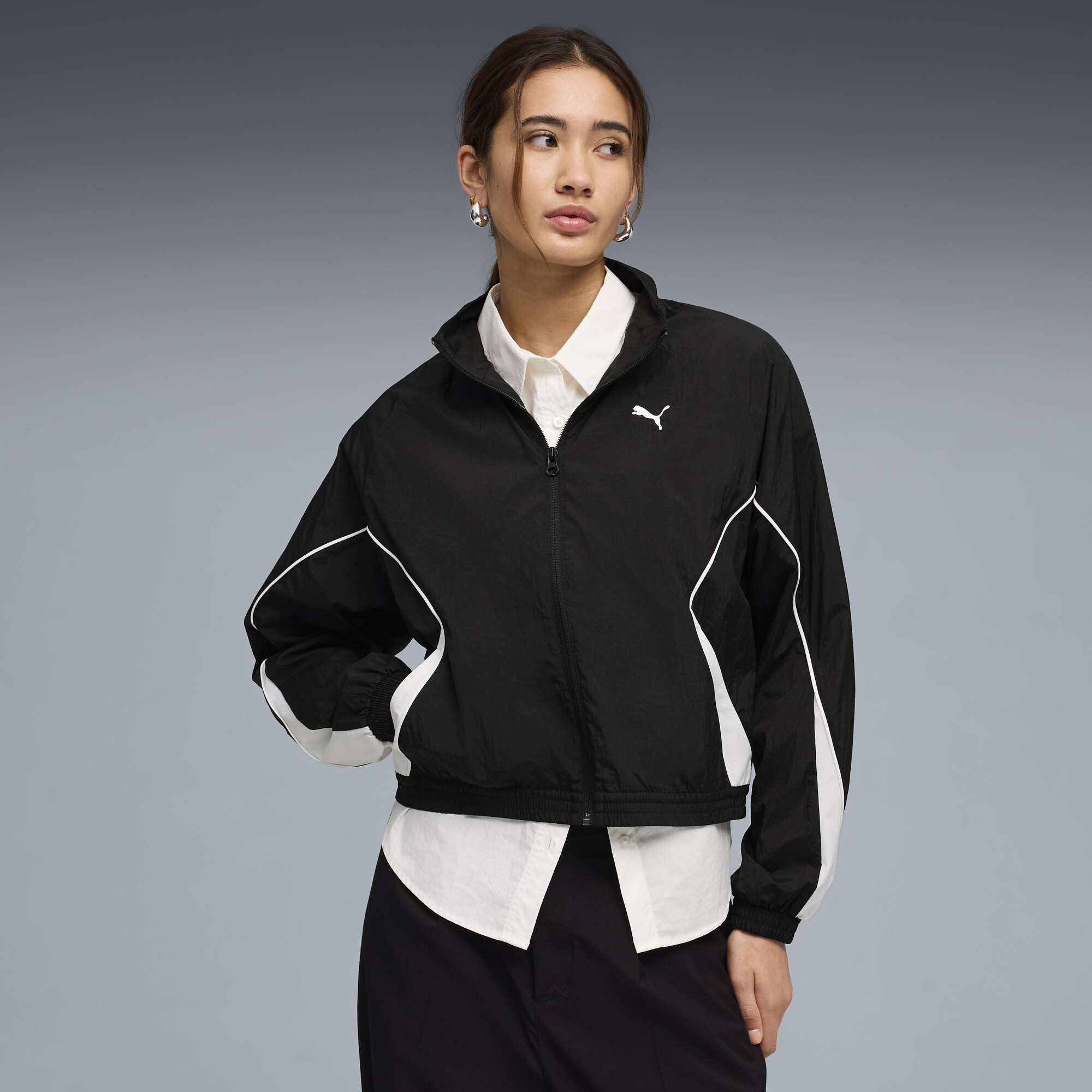 PUMA Sport Relaxed Jacke mit Reißverschluss Damen, Kleidung, Schwarz, XS