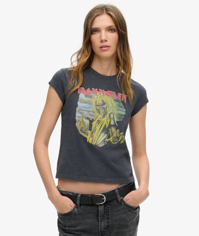 Superdry Damen Nadelstreifen Faltenrock Mini Grey - Größe: 38