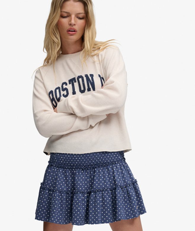 Superdry Damen Gestufter Jersey-minirock Navy - Größe: 38