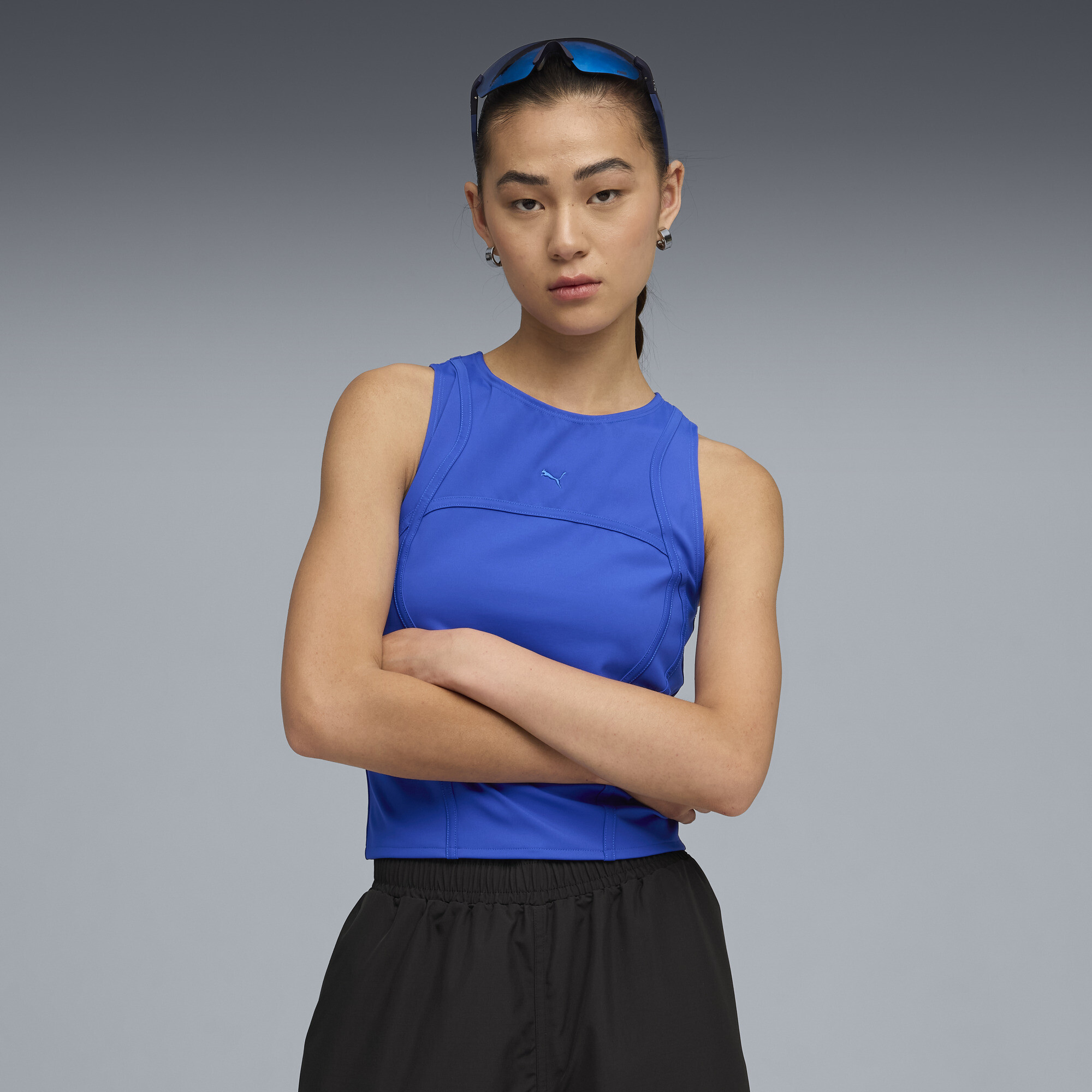 PUMA Nine To Five Top Damen, Kleidung, Blau, S