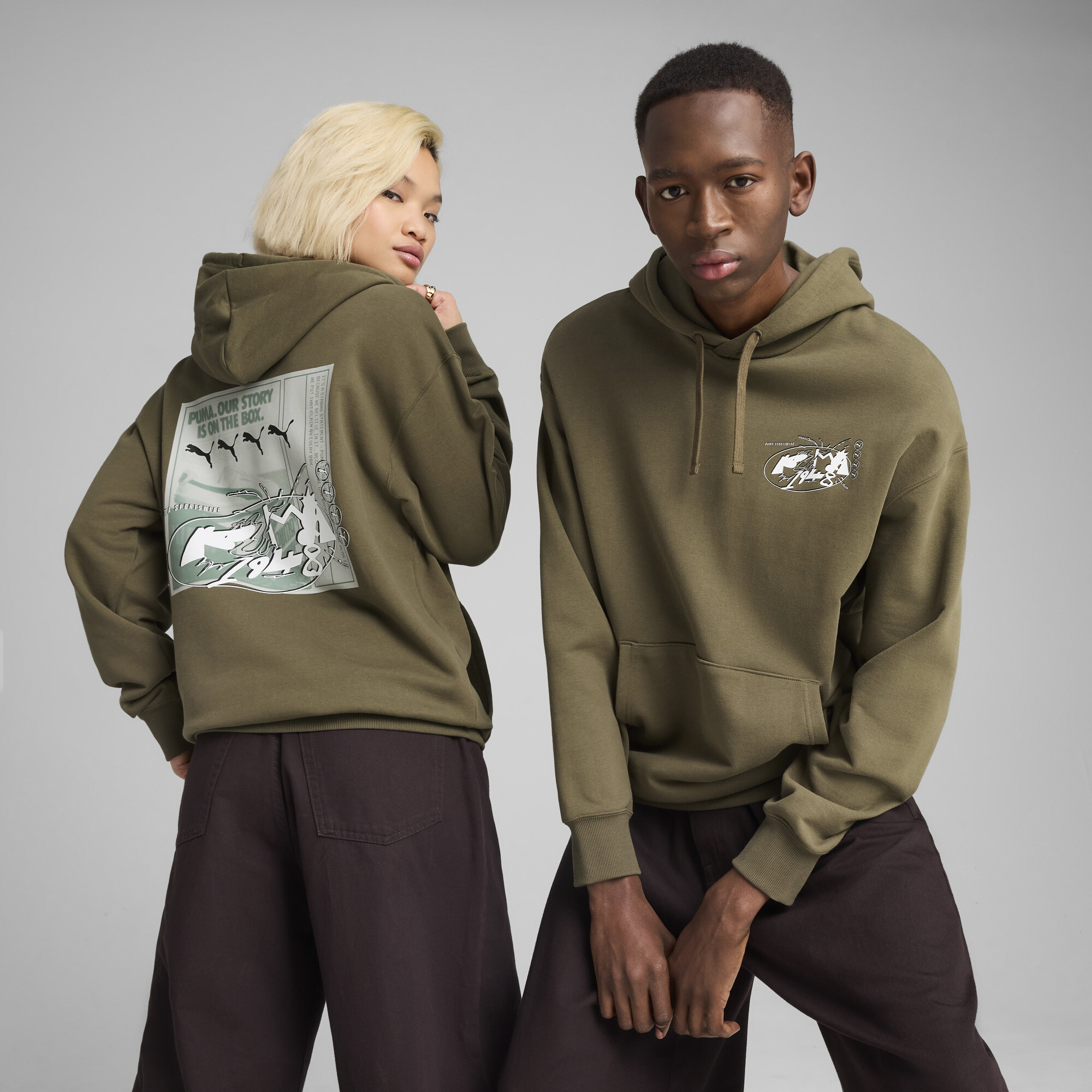 FUTURE.PUMA.ARCHIVE Relaxed Fit Hoodie mit Grafik Unisex, Kleidung, Grün, S