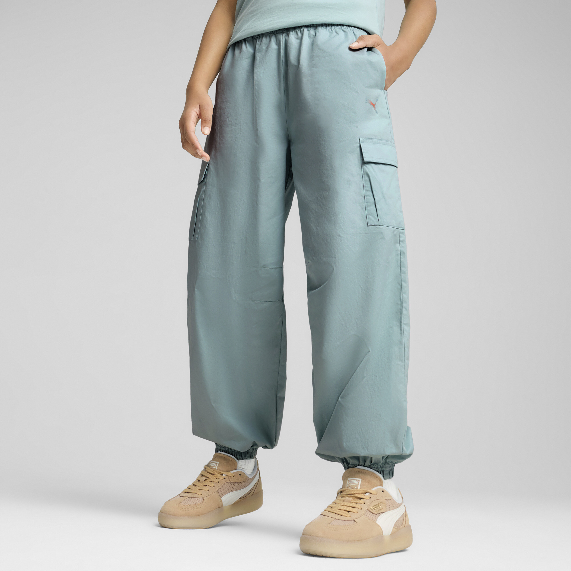 PUMA BUTTERFLY VIBE Cargohose Teenager, Kleidung, Grün, 7-8Y