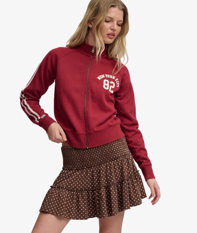 Superdry Damen Gestufter Jersey-minirock Brown - Größe: 38