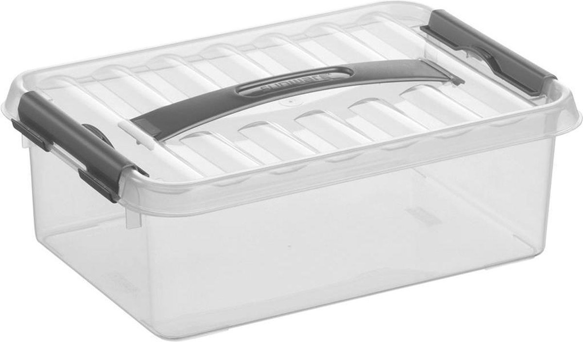 6 x Sunware Aufbewahrungsbox mit Deckel 4 Liter 200x100x300mm transpar