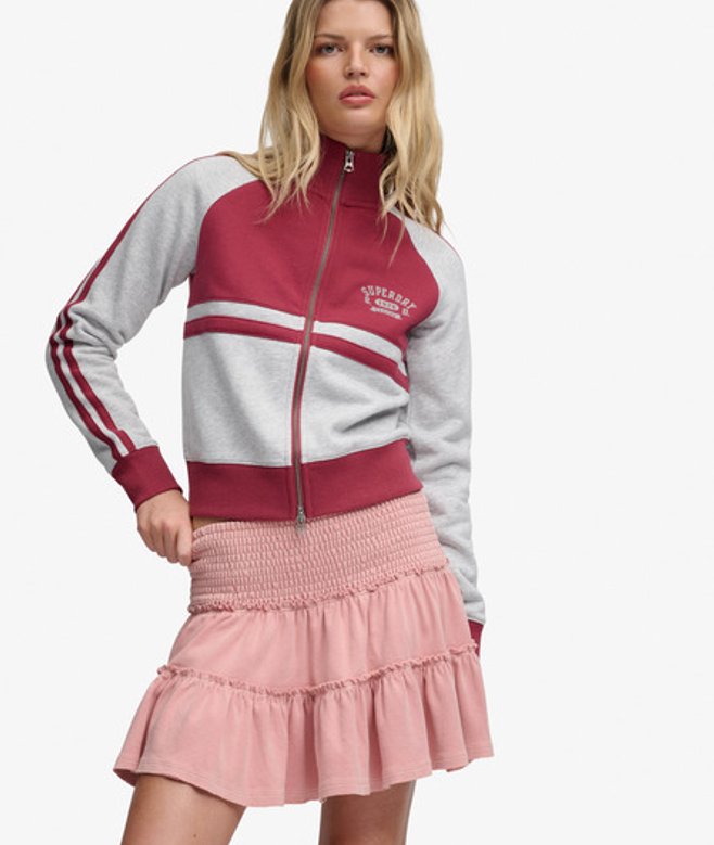Superdry Damen Gestufter Jersey-minirock Pink - Größe: 42