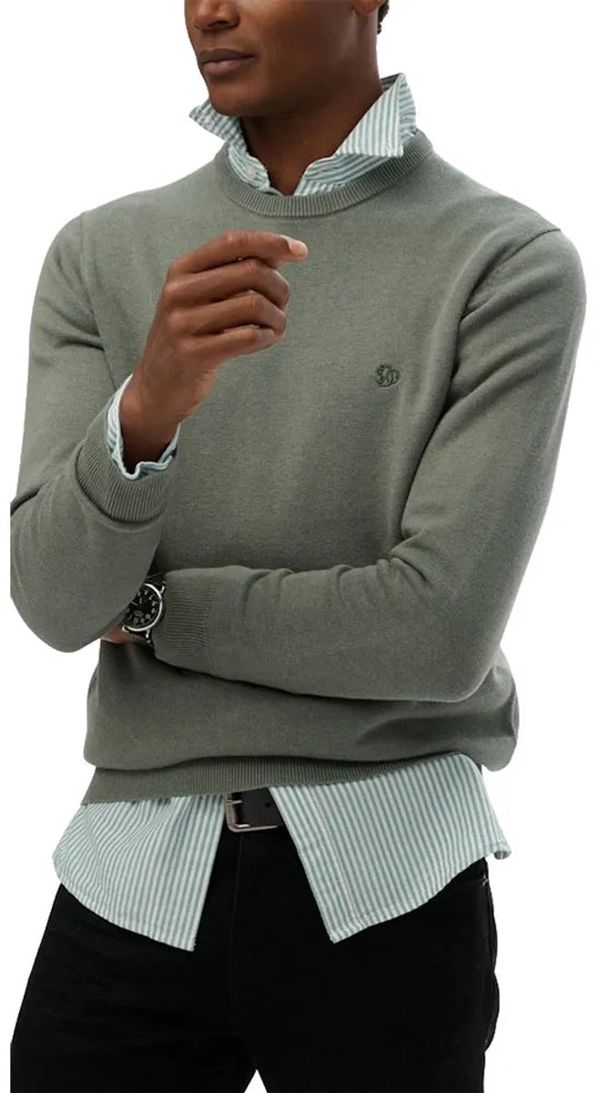 Superdry Herren Essentials Baumwollpullover Green - Größe: Xxl