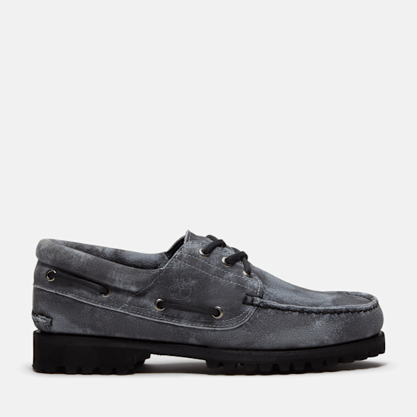 Timberland - Scarpa da Barca Timberland Mix Tape Authentic 3-Eye Lug da Uomo in grigio chiaro, Uomo, grigio, Taglia: 45.5