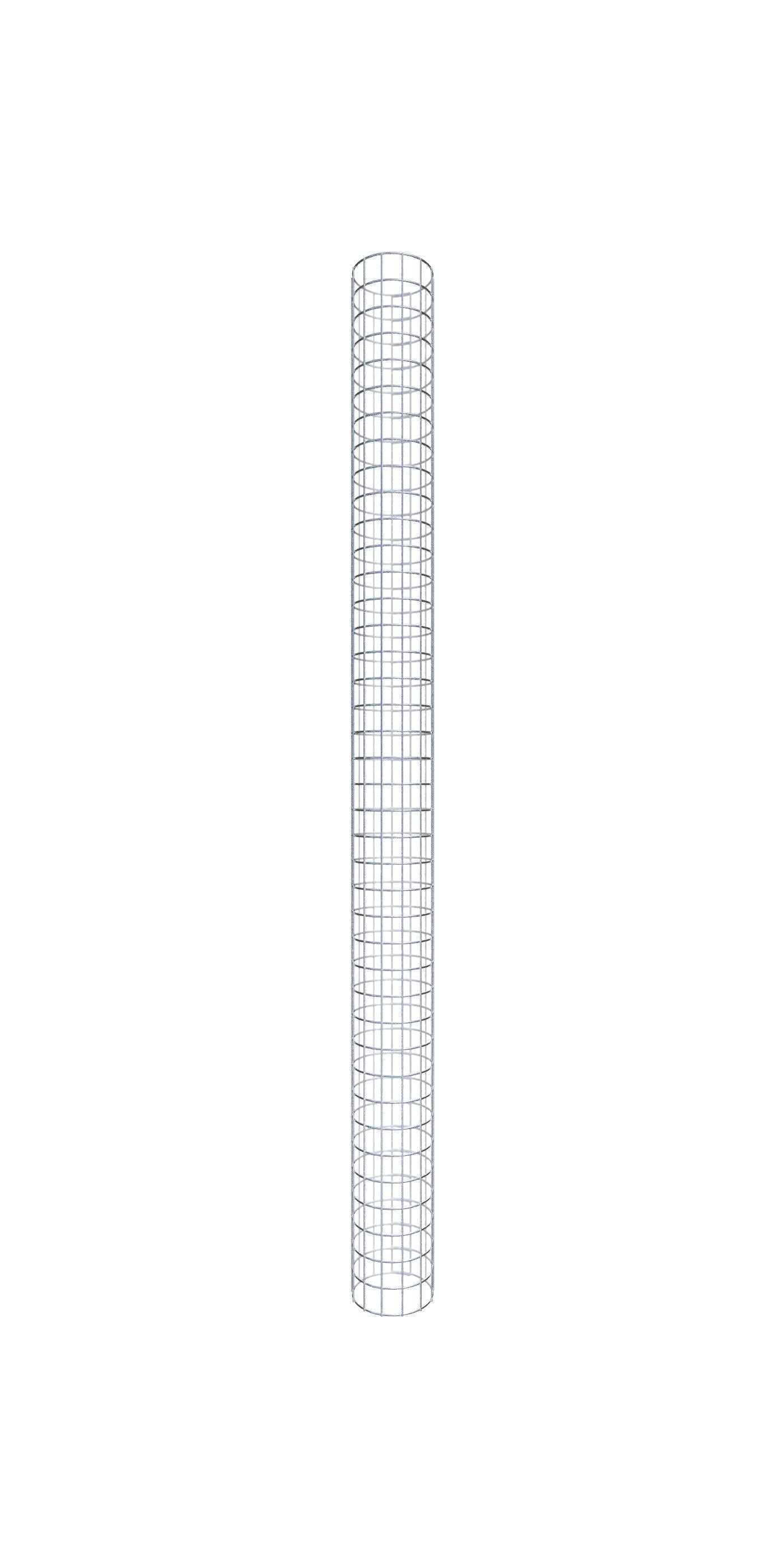 Colonna gabbionata rotonda 22 cm di diametro, 200 cm di altezza, maglia 5 cm x 5 cm