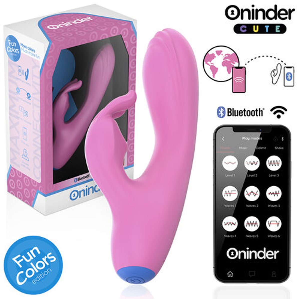 Oninder Cute Love Bunny Vibrador Punto G Con App 14 Cm