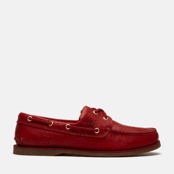 Timberland - Scarpa da Barca Classic 2-Eye da Uomo in rosso, Uomo, rosso, Taglia: 39