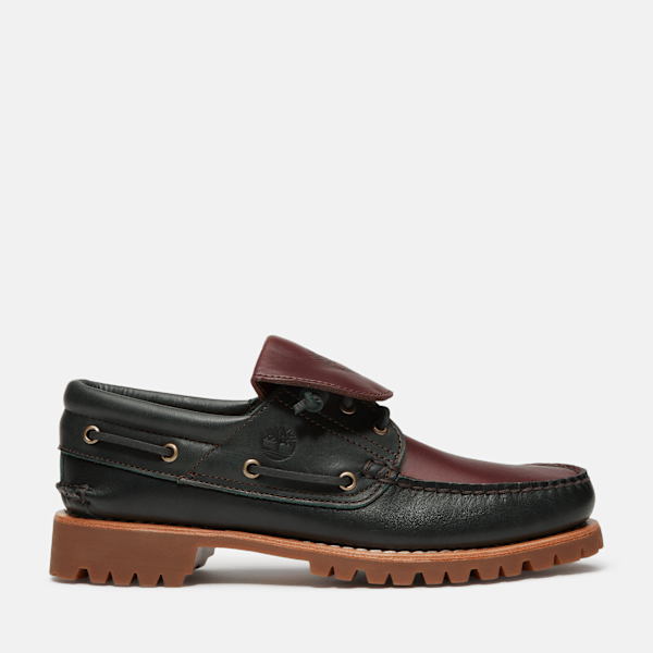 Timberland - Scarpa da Barca Timberland Authentic 3-Eye Lug da Uomo in verde scuro/marrone scuro, Uomo, marrone, Taglia: 42