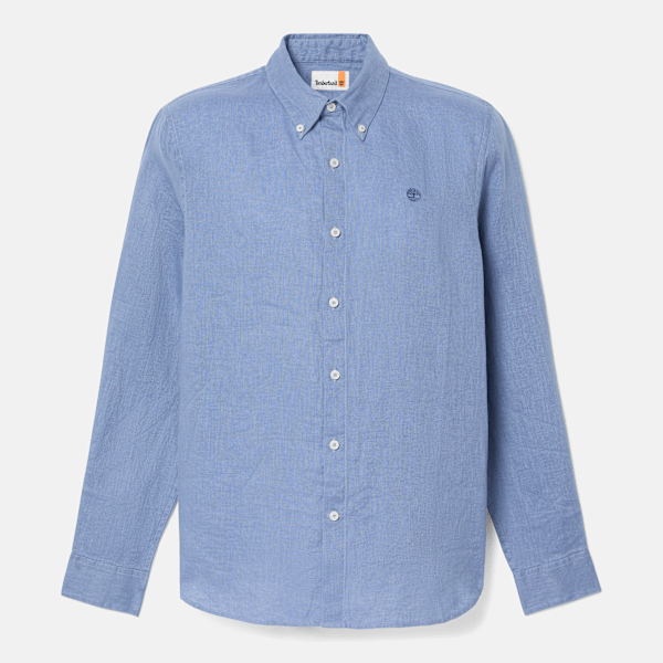 Timberland - Camicia in Lino Mill Brook da Uomo in blu, Uomo, blu, Taglia: L