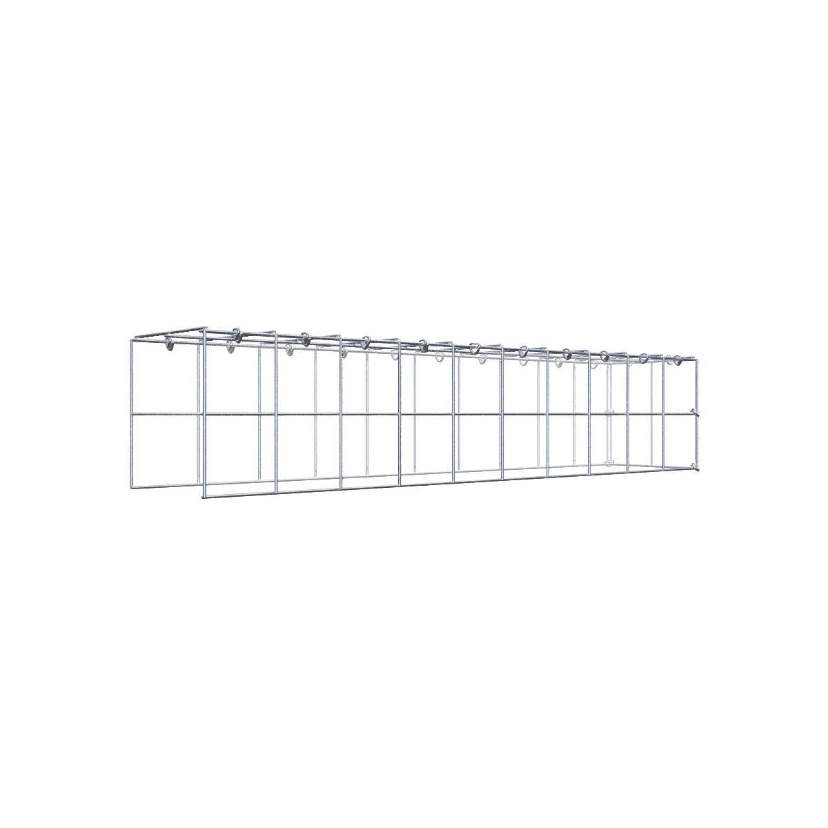 Gabion 200 cm x 100 cm x 40 cm (L x H x D), maskstorlek 5 x 5 cm, spiralring