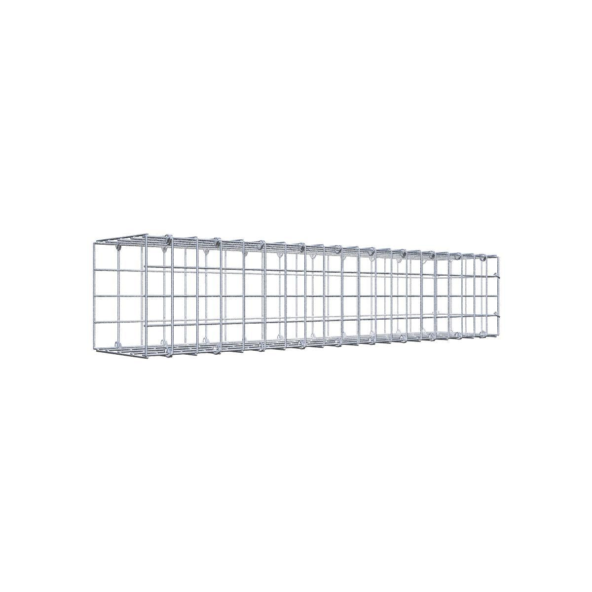 Fästbar gabion typ 2 100 cm x 20 cm x 20 cm (L x H x D), maskstorlek 5 cm x 5 cm, C-ring