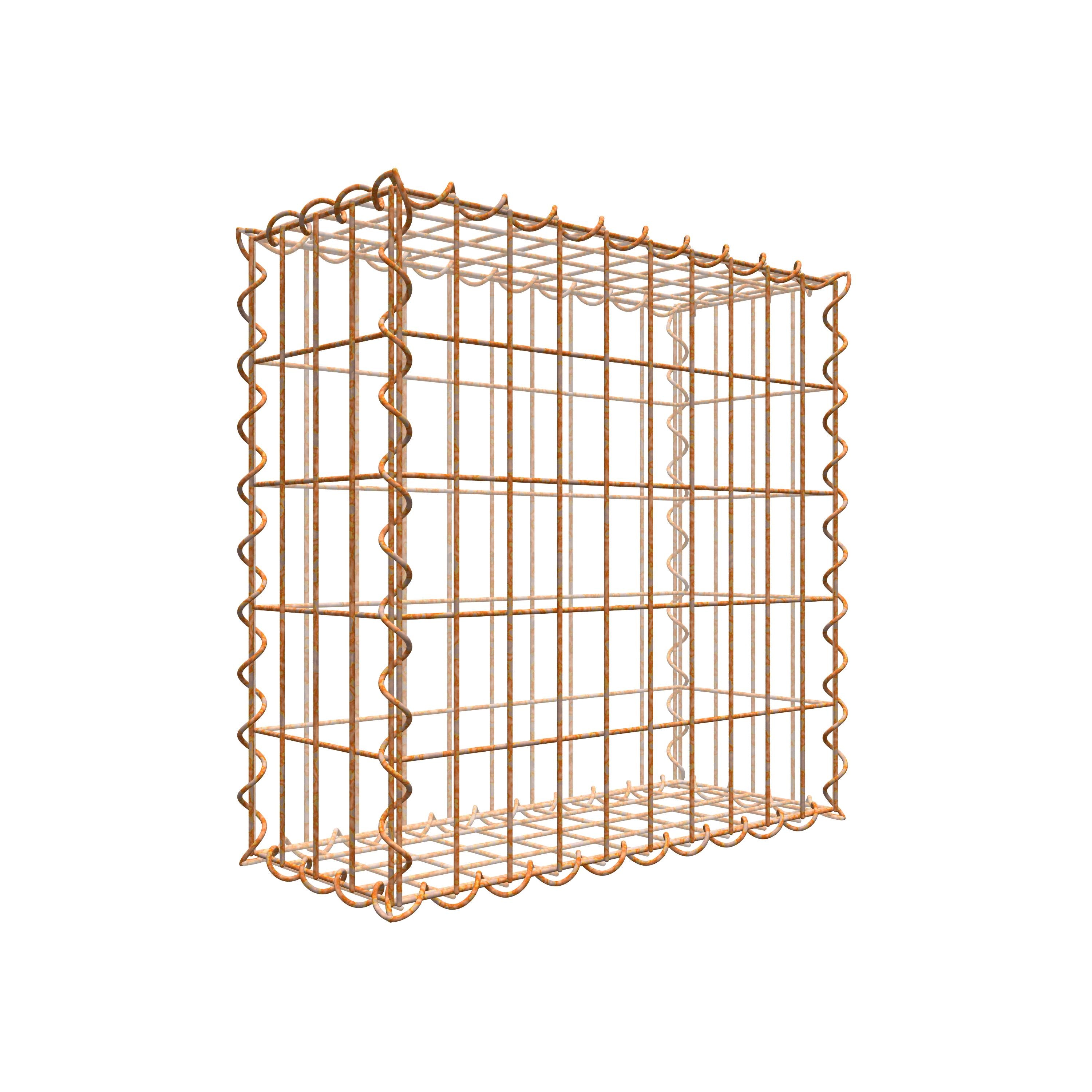 Typ 3 påbyggnadsgabion 100 cm x 80 cm x 40 cm (L x H x D), maskstorlek 10 cm x 10 cm, C-ring