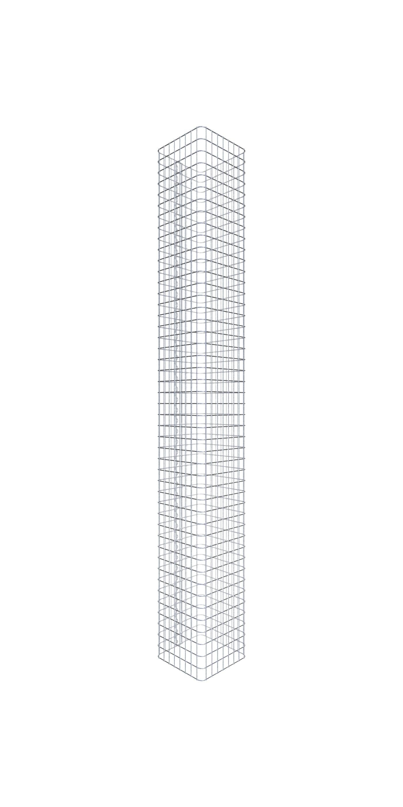 Gabionpelare vinkelformad 42 cm x 42 cm, 230 cm höjd, MW 5 cm x 5 cm