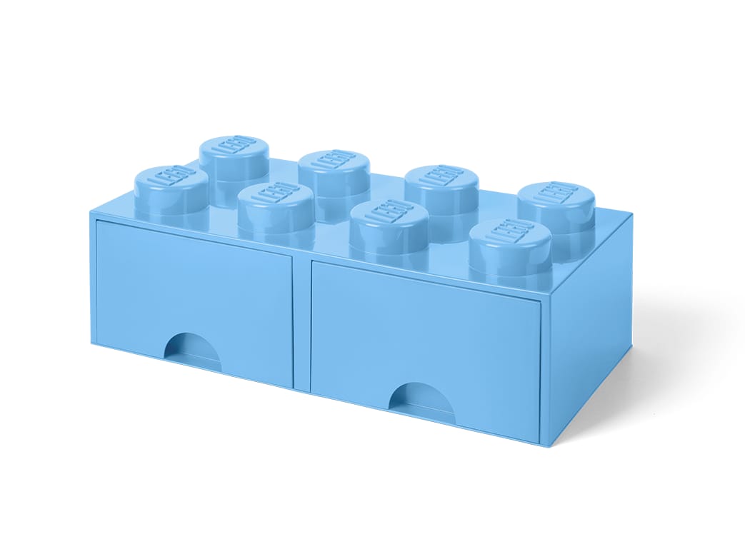 Ladrillo de 8 espigas con cajón (azul claro)