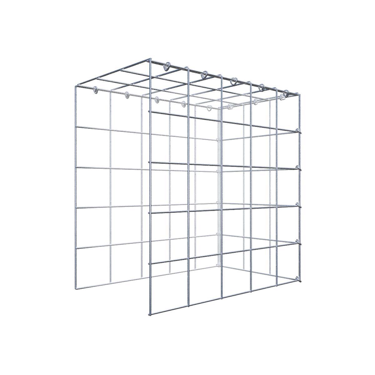Gabionstängsel längd 57 cm, höjd 180 cm, djup 27 cm, maskstorlek 5 x 5 cm