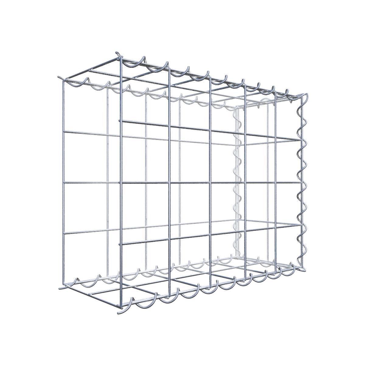 Gabion 100 cm x 60 cm x 50 cm (L x H x D), maskstorlek 5 x 5 cm, spiralring