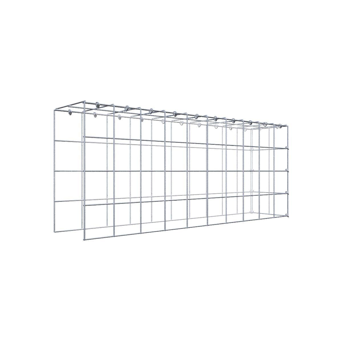 Typ 2 påbyggnadsgabion 100 cm x 80 cm x 40 cm (L x H x D), maskstorlek 10 cm x 10 cm, C-ring