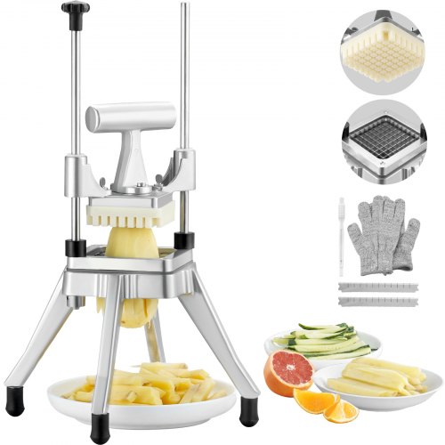 VEOVR Cortadora de Patatas Fritas Hoja de 3/8", Cortadora de Frutas y Verduras, Picadora Comercial de Frutas y Verduras para Cortar Verduras, Frutas, Pepinos, Patatas, Cebollas, Setas, Manzanas