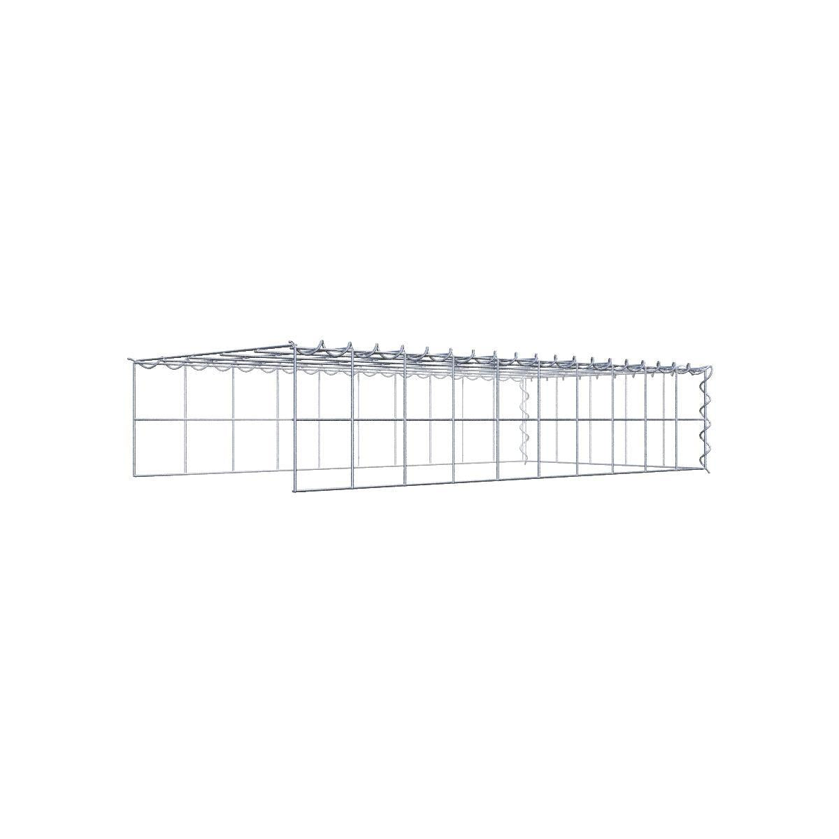 Gabion 200 cm x 100 cm x 20 cm (L x H x D), maskstorlek 5 x 5 cm, spiralring