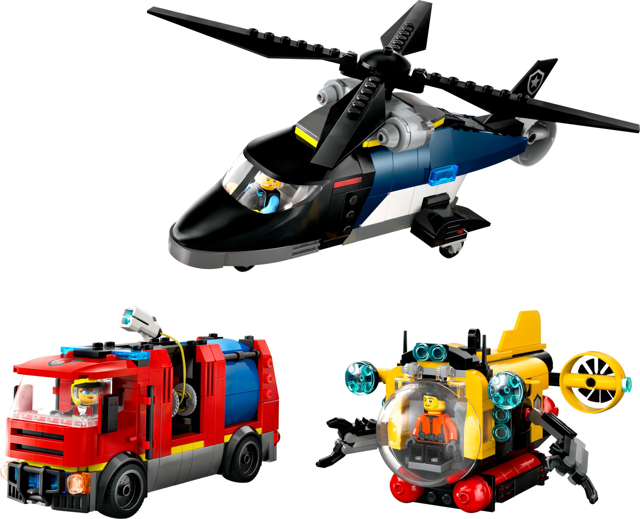 Remix: Helicóptero, Camión de Bomberos y Submarino