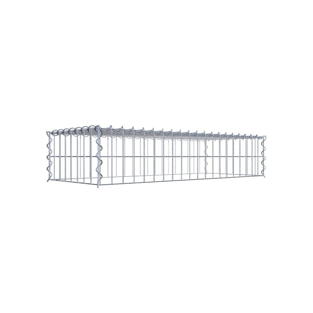 Typ 3 påbyggnadsgabion 100 cm x 80 cm x 40 cm (L x H x D), maskstorlek 5 cm x 10 cm, C-ring