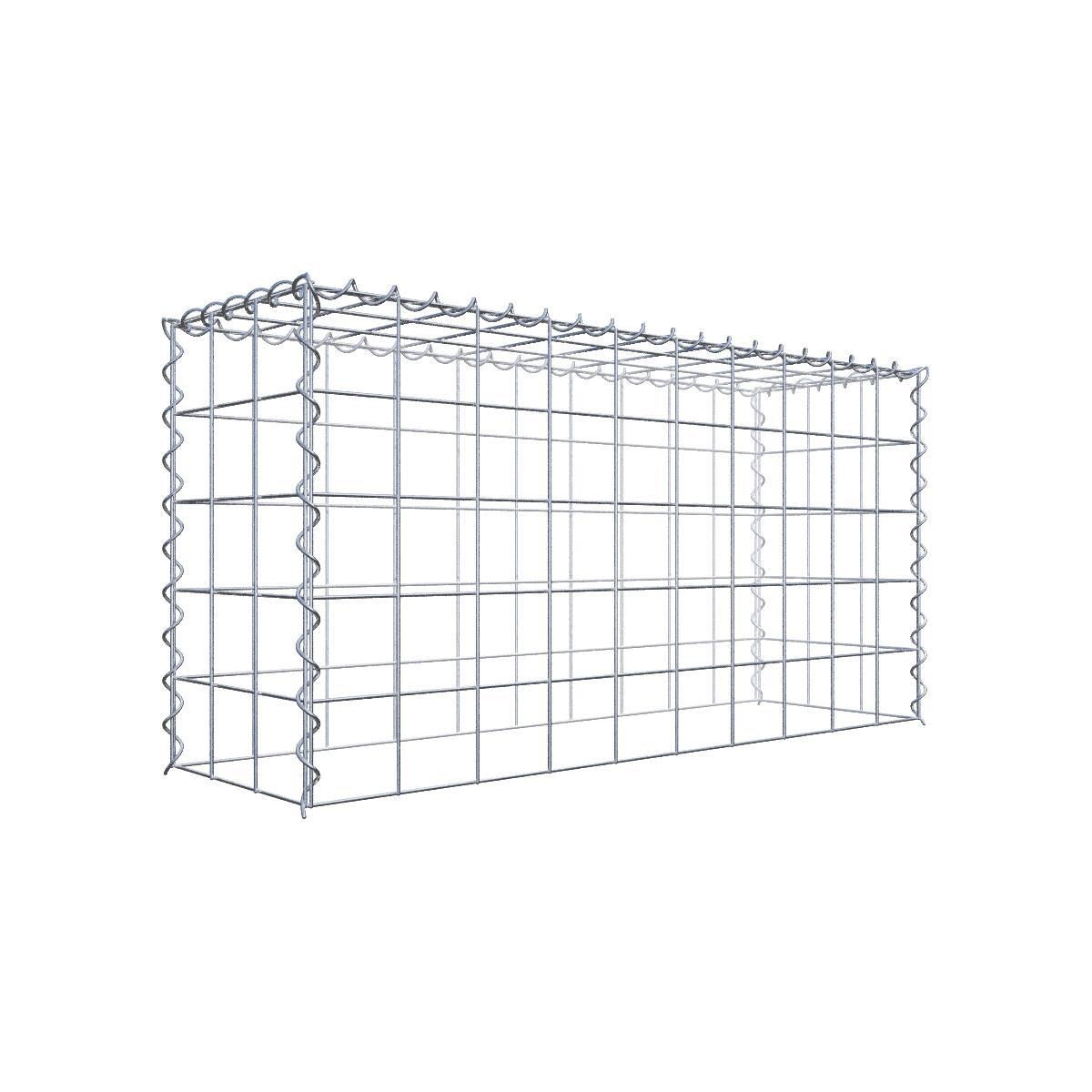 Grön gabion med fleece 100 cm x 100 cm x 20 cm (L x H x D), maskstorlek 5 cm x 10 cm, spiral
