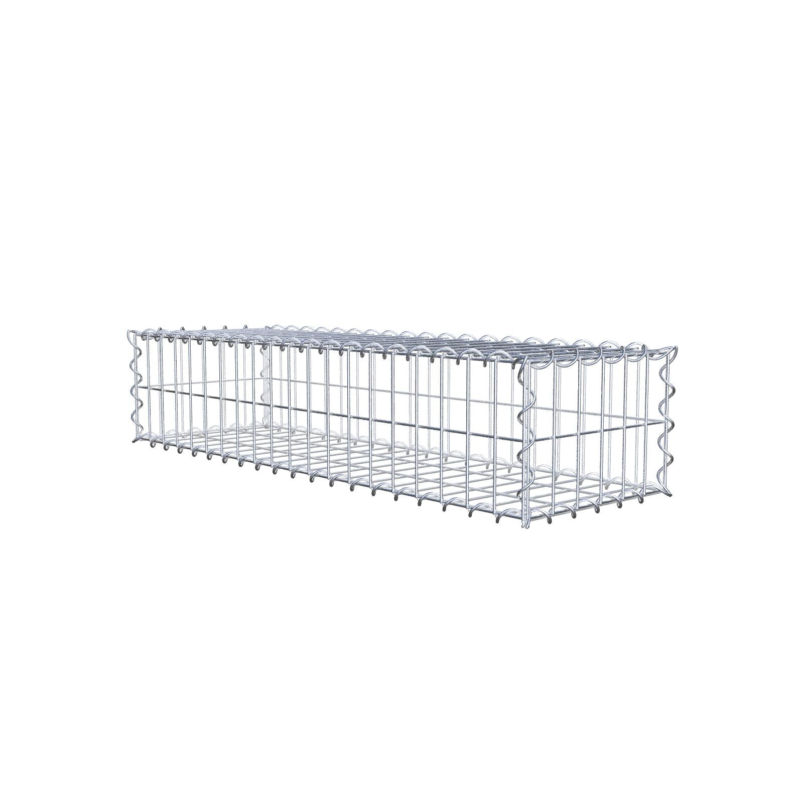 Typ 4 påbyggnadsgabion 100 cm x 90 cm x 20 cm (L x H x D), maskstorlek 10 cm x 10 cm, C-ring