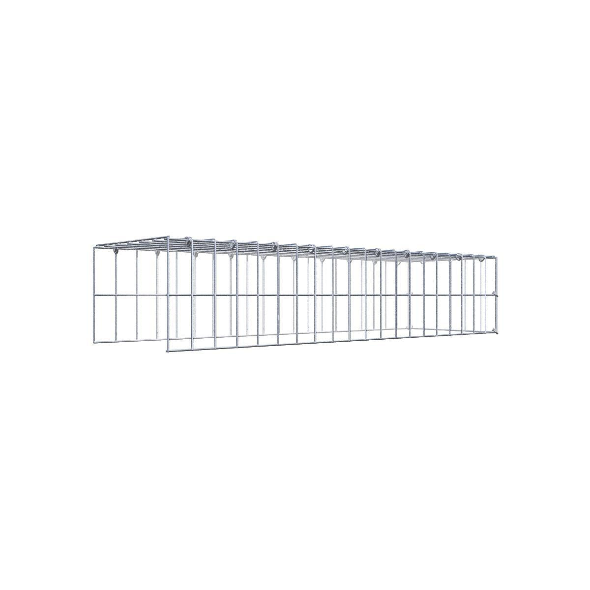Gabion 50 cm x 50 cm x 20 cm (L x H x D), maskstorlek 5 x 5 cm, spiralring