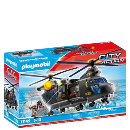 Playmobil City Action Tactical Police Twin-Prop Helicopter Playset