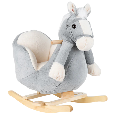 Kikka Boo Grey Horse Plush Rocking Toy with Seat