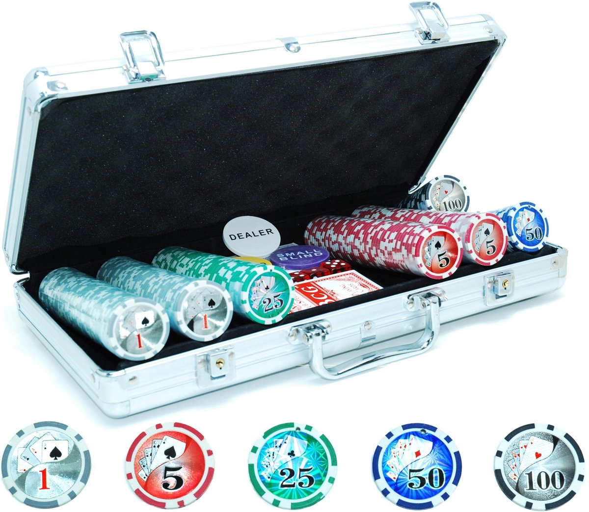 Deluxe Poker Chip set in aluminum case - Philos Bluffing game|Card game