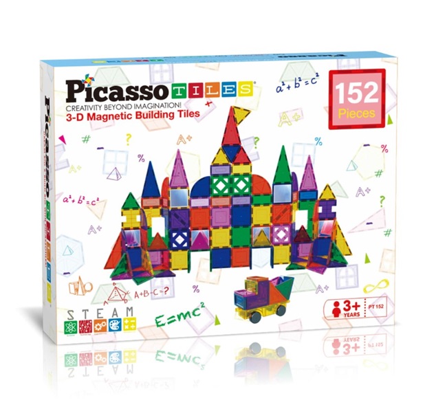 Picasso Tiles: Magnetic Tiles (152 pieces) - Picasso Tiles