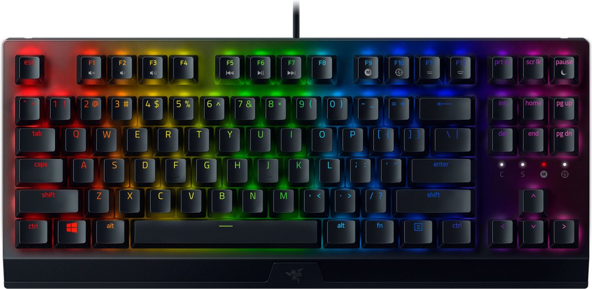 Razer BlackWidow V3 Tenkeyless Compact Mechanical Keyboard with Razer Chroma RGB - Fully Programmable Keys - Green Switch (Tactile & Clicky) - US Layout