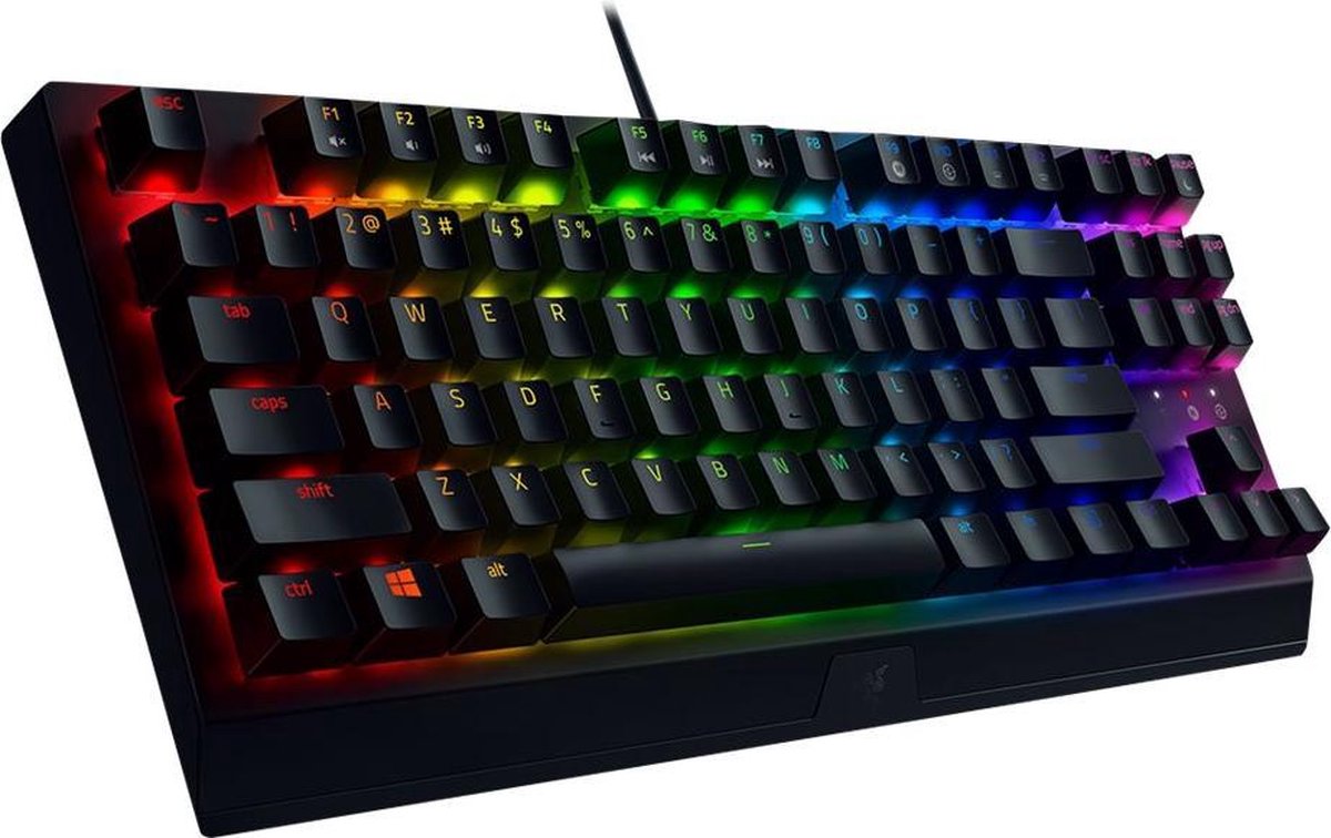 Razer BlackWidow V3 Tenkeyless Compact Mechanical Keyboard with Razer Chroma RGB - Fully Programmable Keys - Green Switch (Tactile & Clicky) - German Layout