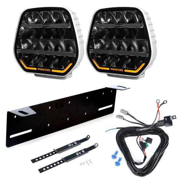 Auxiliary light PURELUX Panther 9 White - Round / 23 cm / 210W / Ref. 25, 3 pcs - Complete set