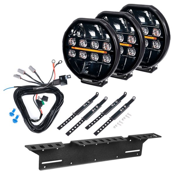 Auxiliary light PURELUX 9200 - Round / 22 cm / 200W / Ref. 30, 6 pcs - Complete set (WRC)