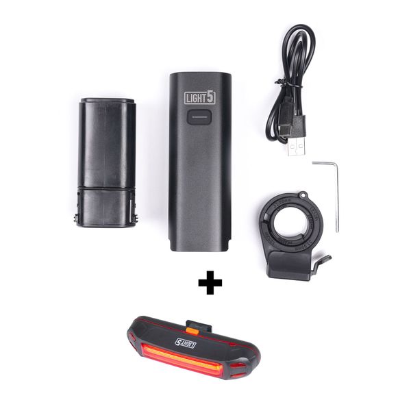 Bicycle light LIGHT5 NB800 - 800 lm / Rechargeable, Frontlight + Light5 Streak taillight